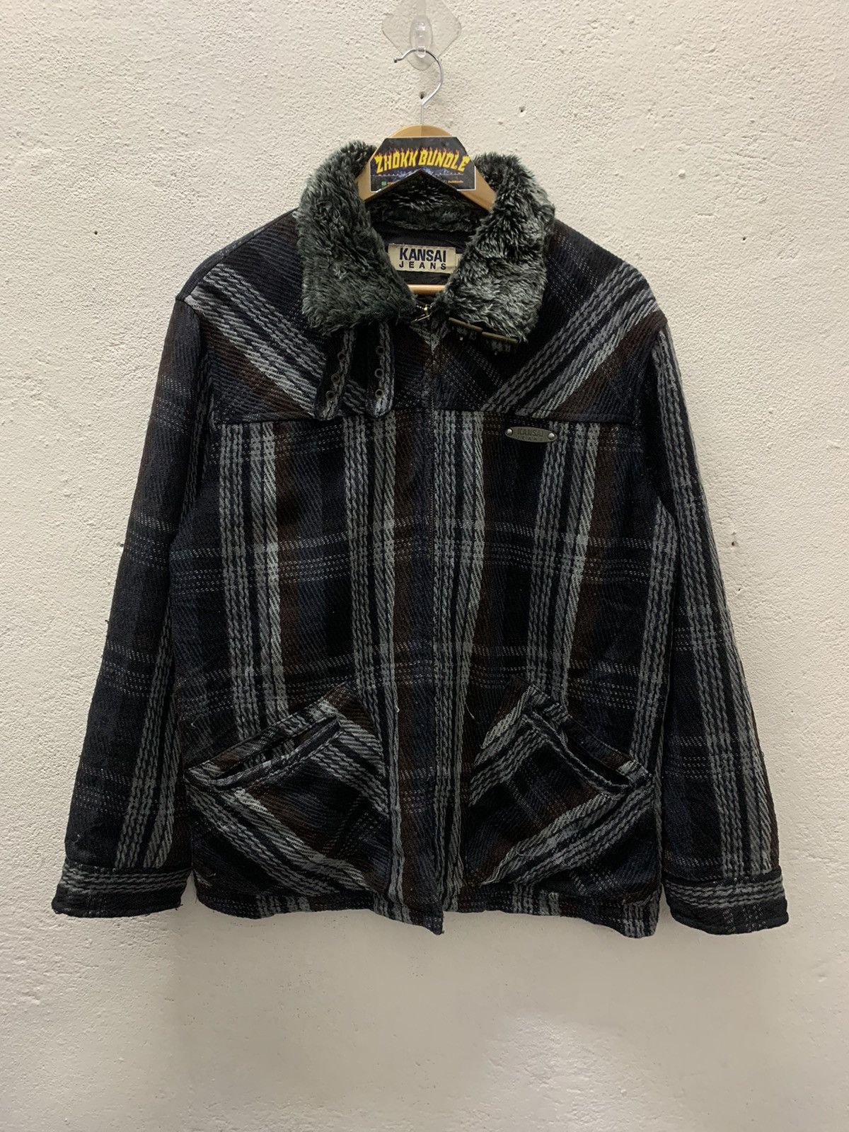 Vintage Kansai Jeans Wool Fur Jacket