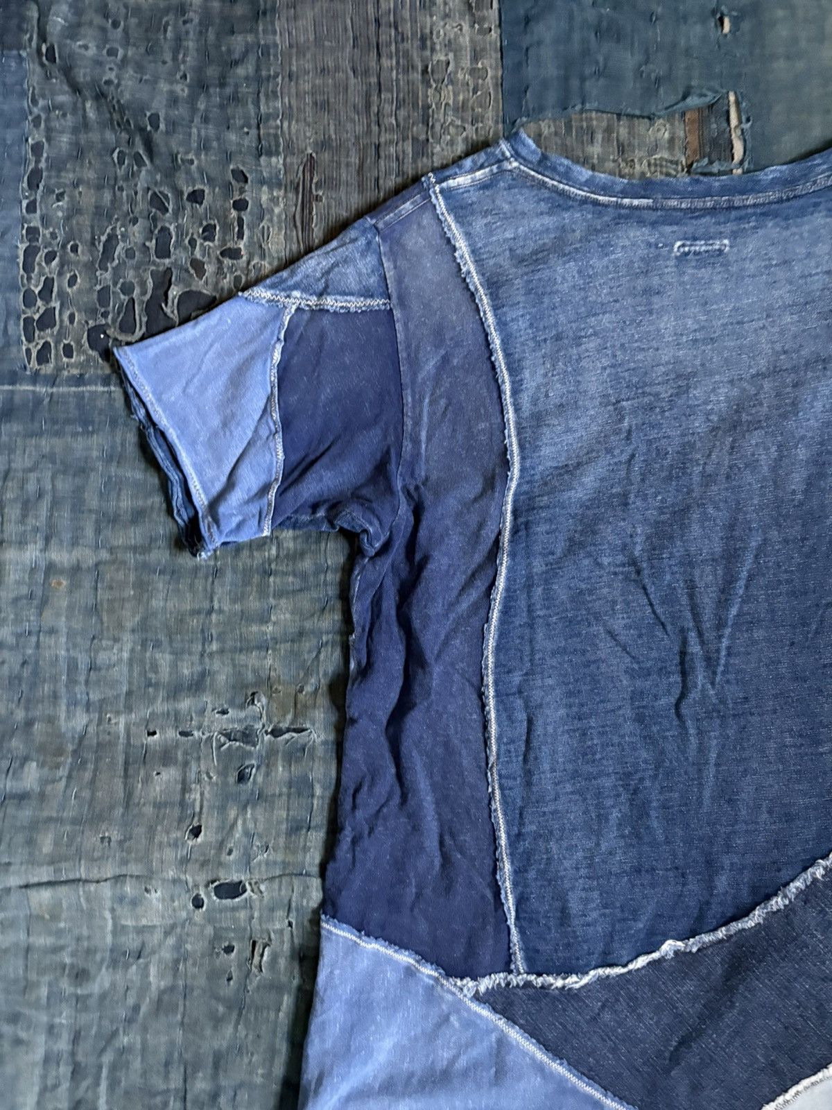 Kapital Kountry Kapital kountry indigo patchwork t shirt v neck Size US L / EU 52-54 / 3 - 8 Thumbnail