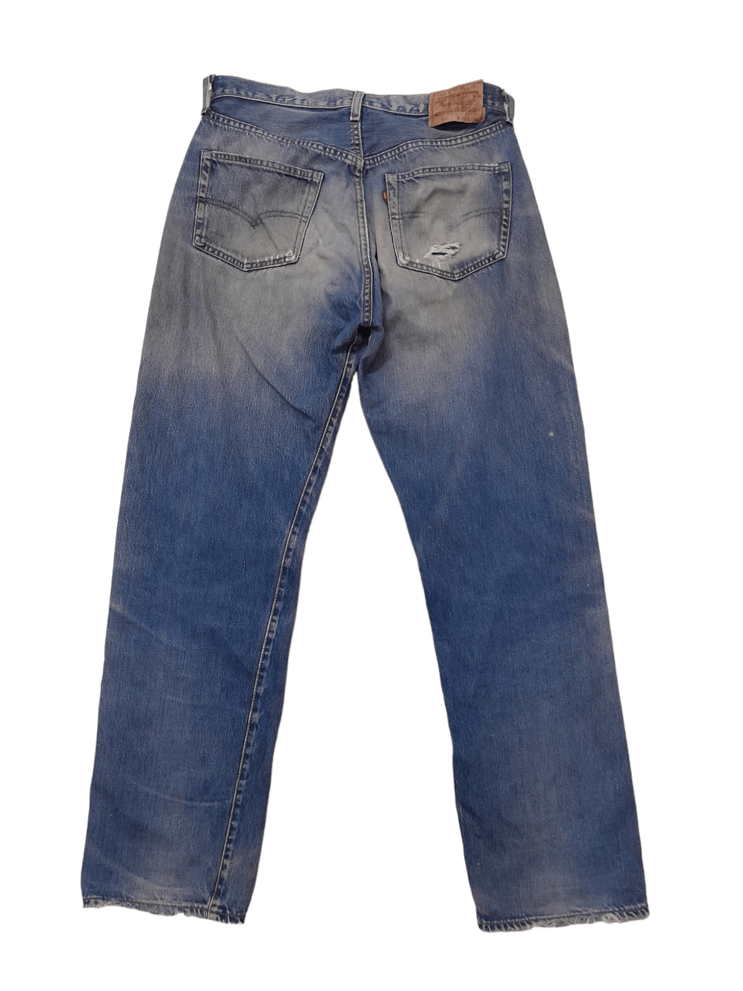 image of 90's Levis 501 Big E Anniversary 555 Denim Selvedge (F222) in Blue, Men's (Size 32)