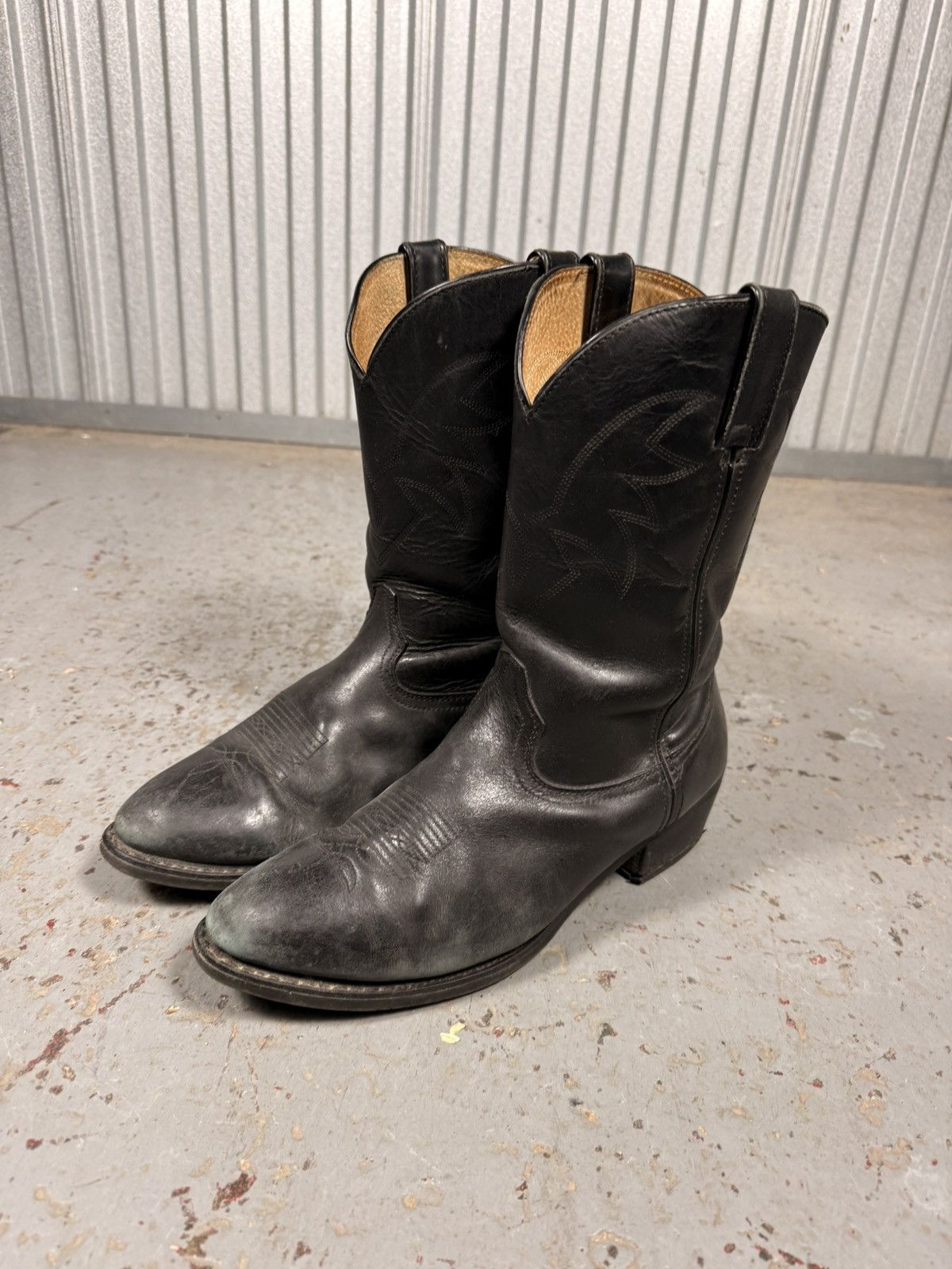 Durango 2000s Vintage Durango All Black Classic Cowboy Boots Size US 11 / EU 44 - 1 Thumbnail