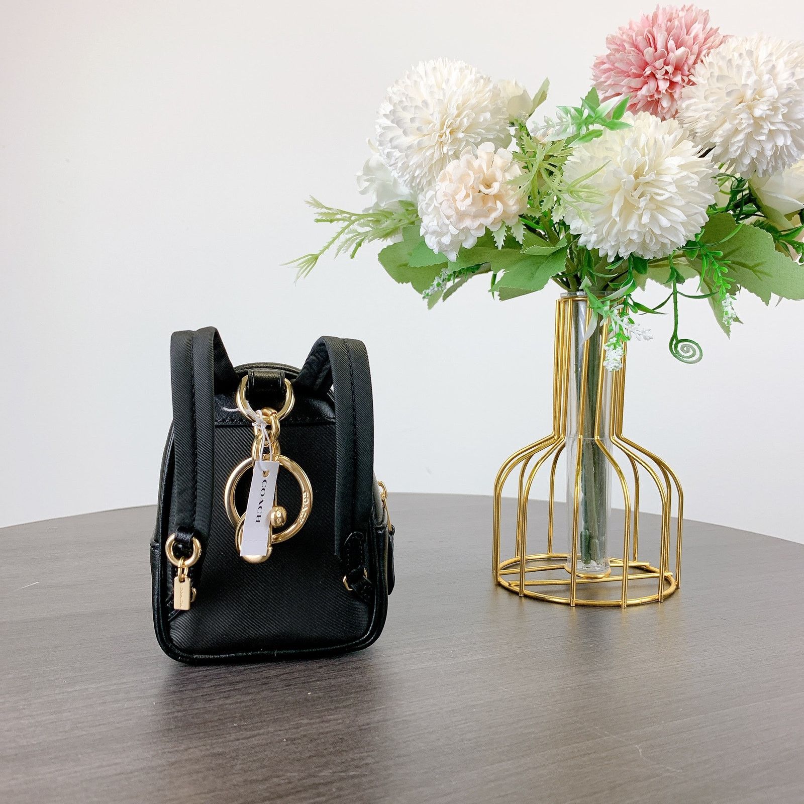 Coach Coach CX066 Mini Court Backpack Bag Charm In Canvas Brown Size ONE SIZE - 3 Thumbnail