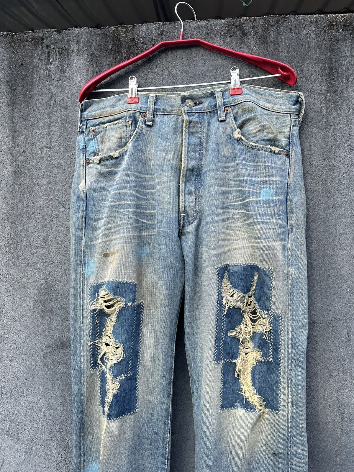 Levi's Vintage Clothing 👹Vintage Levis 501 Big E Distressed Baggy Jeans Size US 32 / EU 48 - 7 Thumbnail