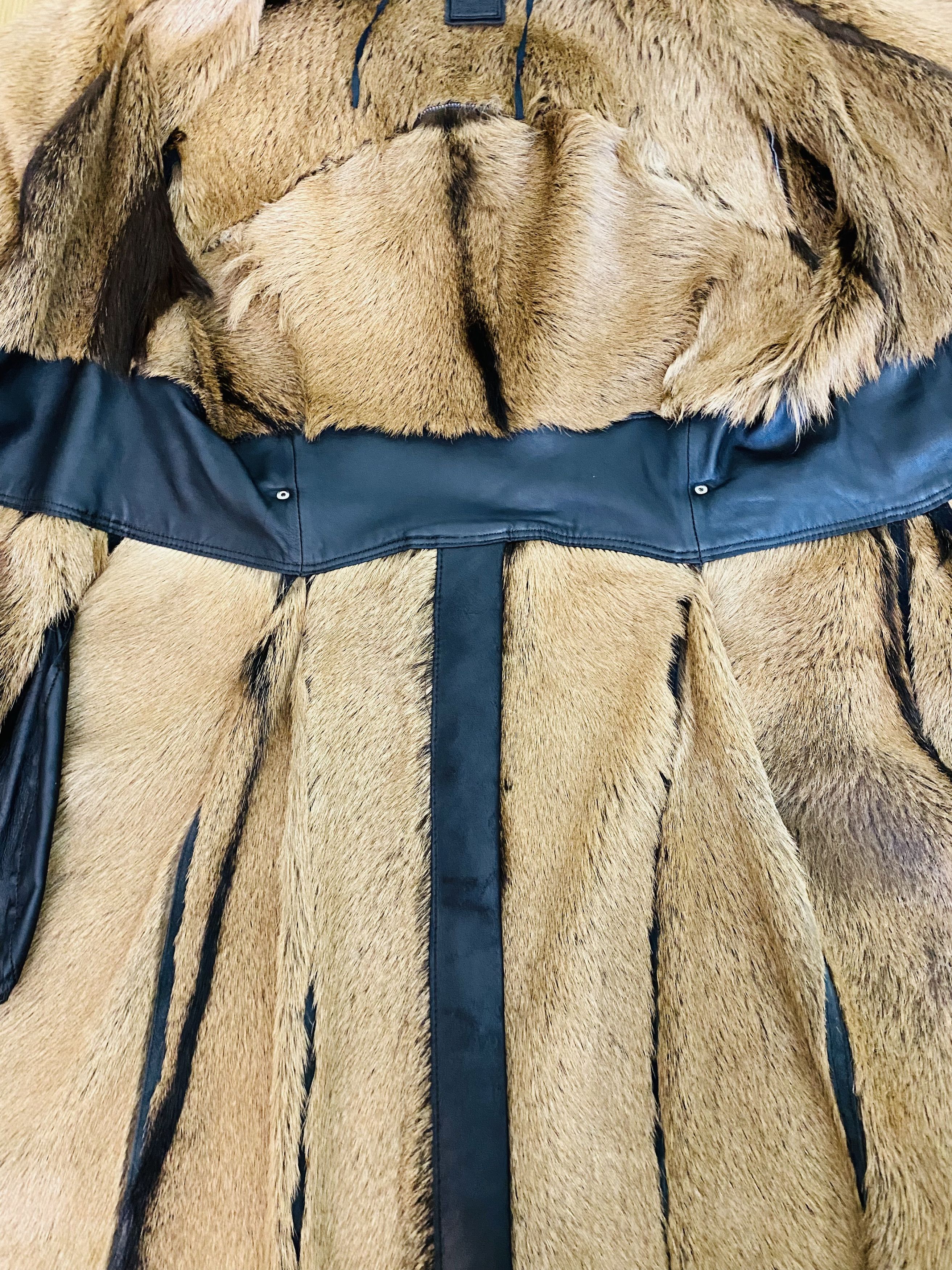 Marithe + Francois Girbaud Marithé François Girbaud Fur Goat Leather Winter Warm Coat Size L / US 10 / IT 46 - 13 Thumbnail
