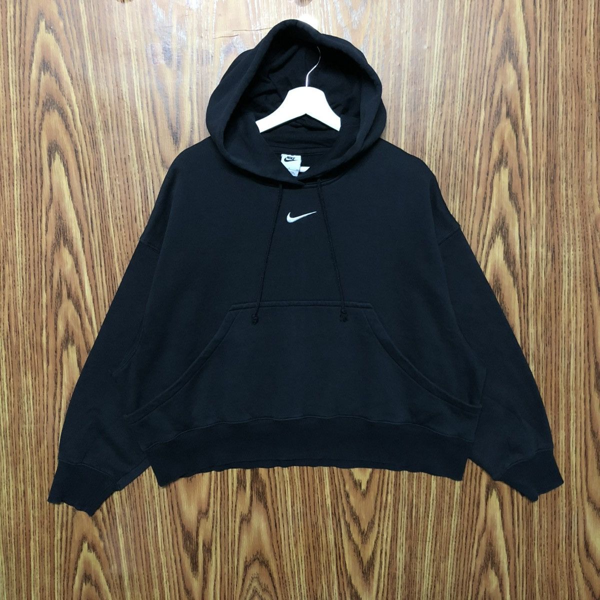 Nike Vintage Nike Swoosh Hoodie Cropped Sweatshirt Size S / US 4 / IT 40 - 1 Thumbnail