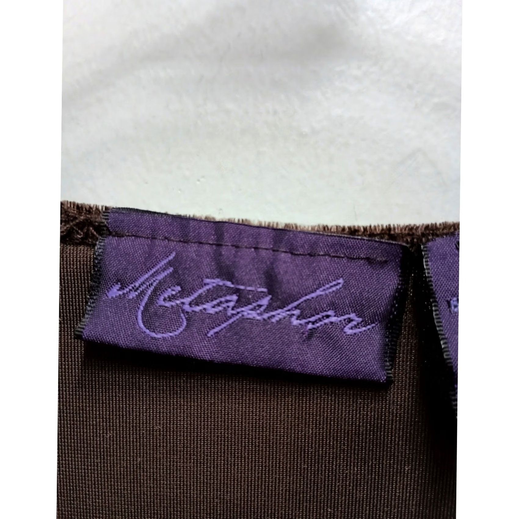 Velvet VTG 90s Metaphor Wrap Top Womens Medium Brown Velvet Long Sleeve Ruched Glam Size M / US 6-8 / IT 42-44 - 3 Thumbnail
