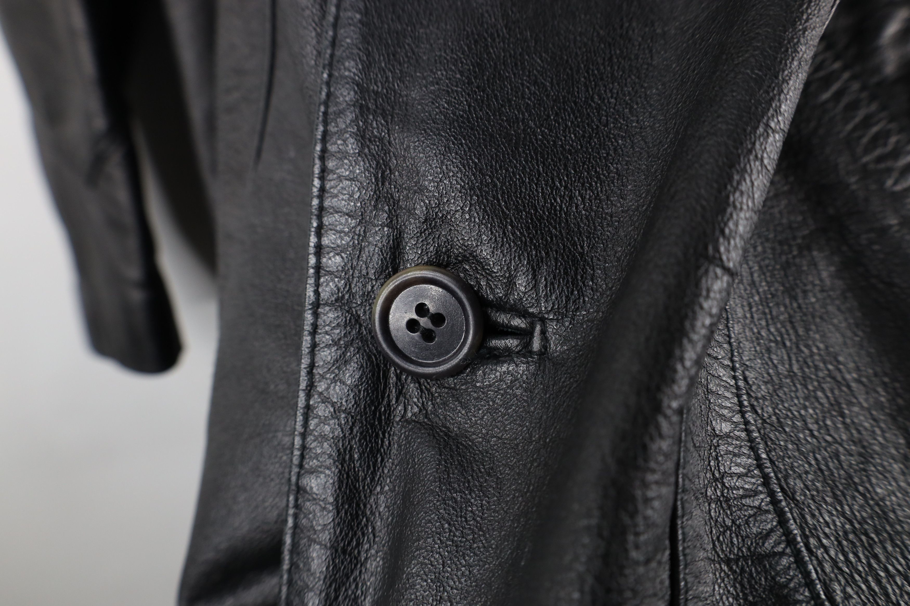 Vintage Vintage 90s Streetwear Leather Full Button Jacket Black Size US M / EU 48-50 / 2 - 4 Thumbnail