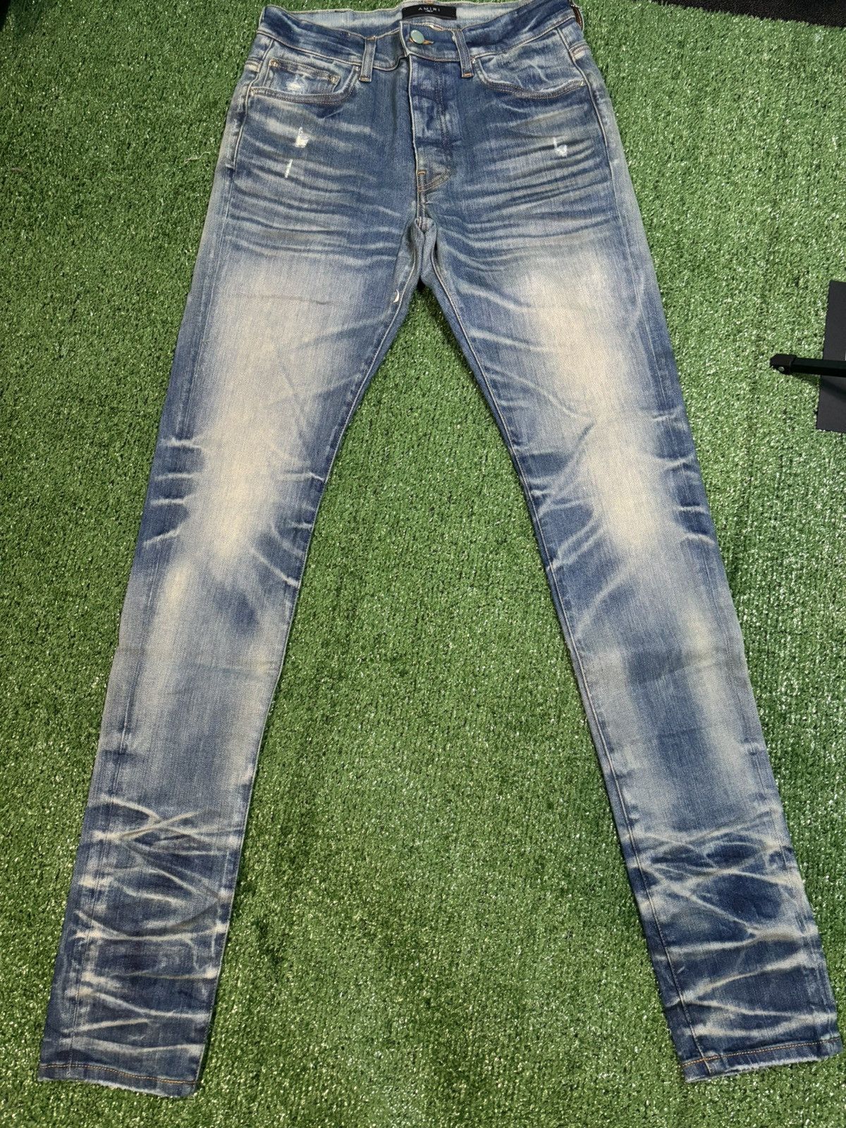 Amiri Amiri Stack Jean Honeycomb Indigo Size US 31 - 1 Thumbnail