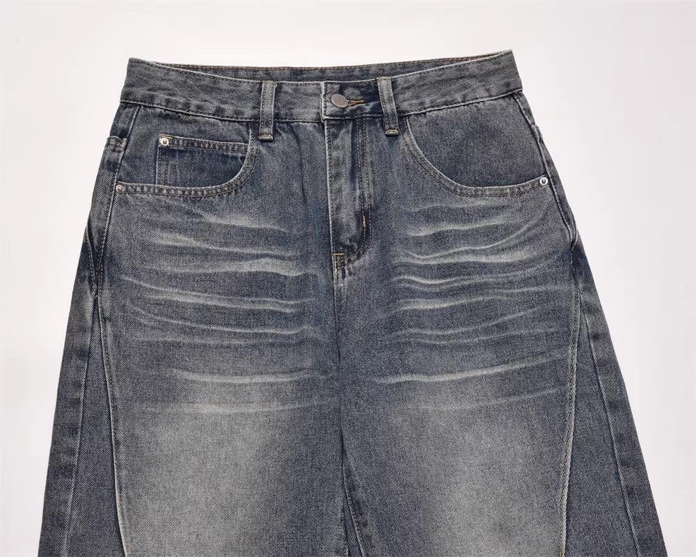 Japanese Brand × Jean Men's retro washed distressed straight jeans loose Size US 32 / EU 48 - 3 Thumbnail
