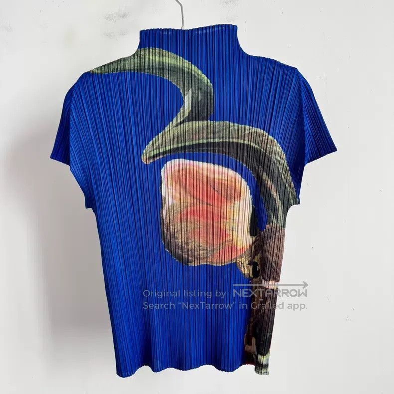 Issey Miyake Issey Miyake Blue Short Sleeve Size L / US 10 / IT 46 - 2 Thumbnail