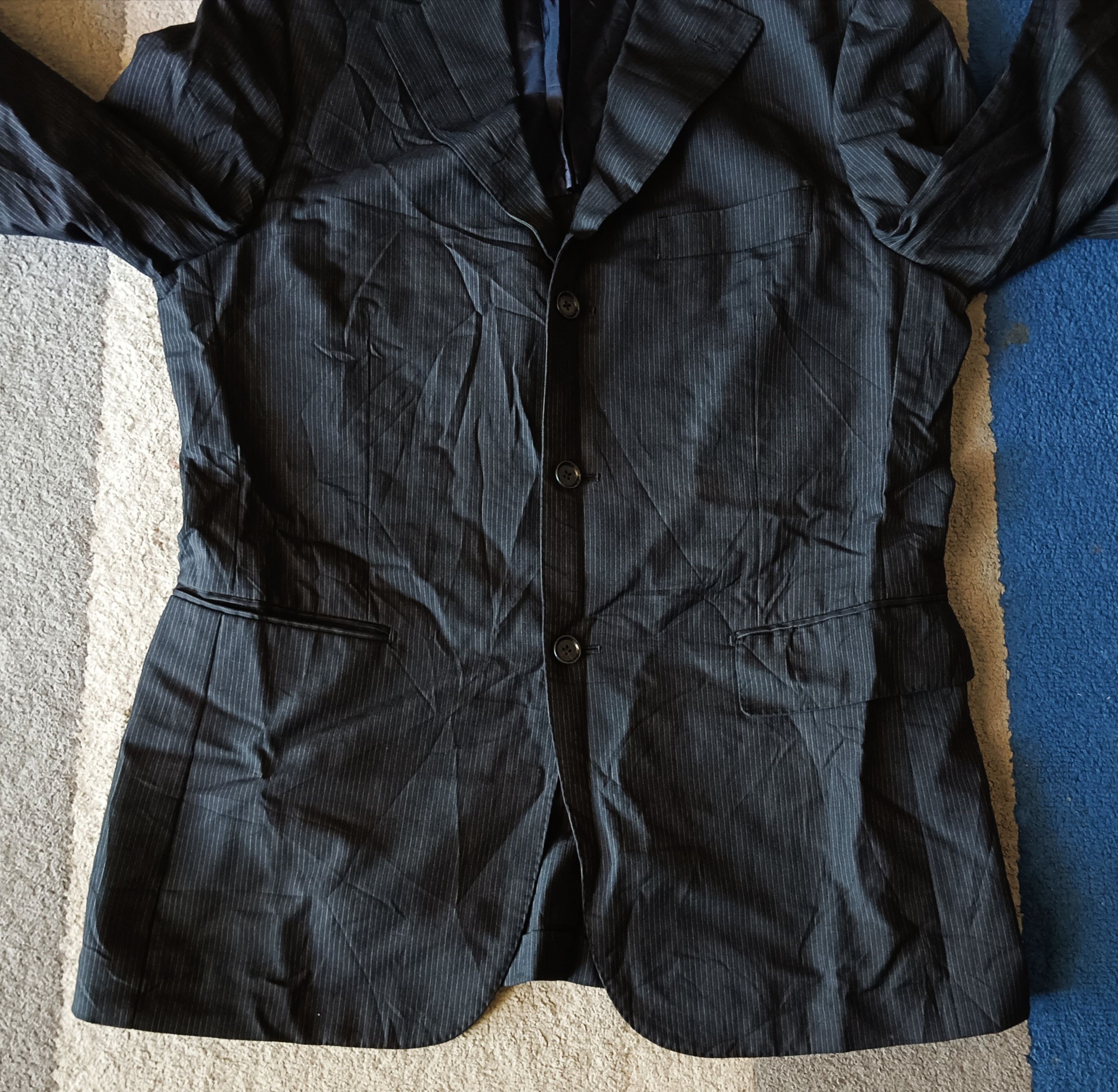 Paul Stuart × Vintage Vintage Paul Stuart Blazer Black Striped Size 48L - 4 Thumbnail
