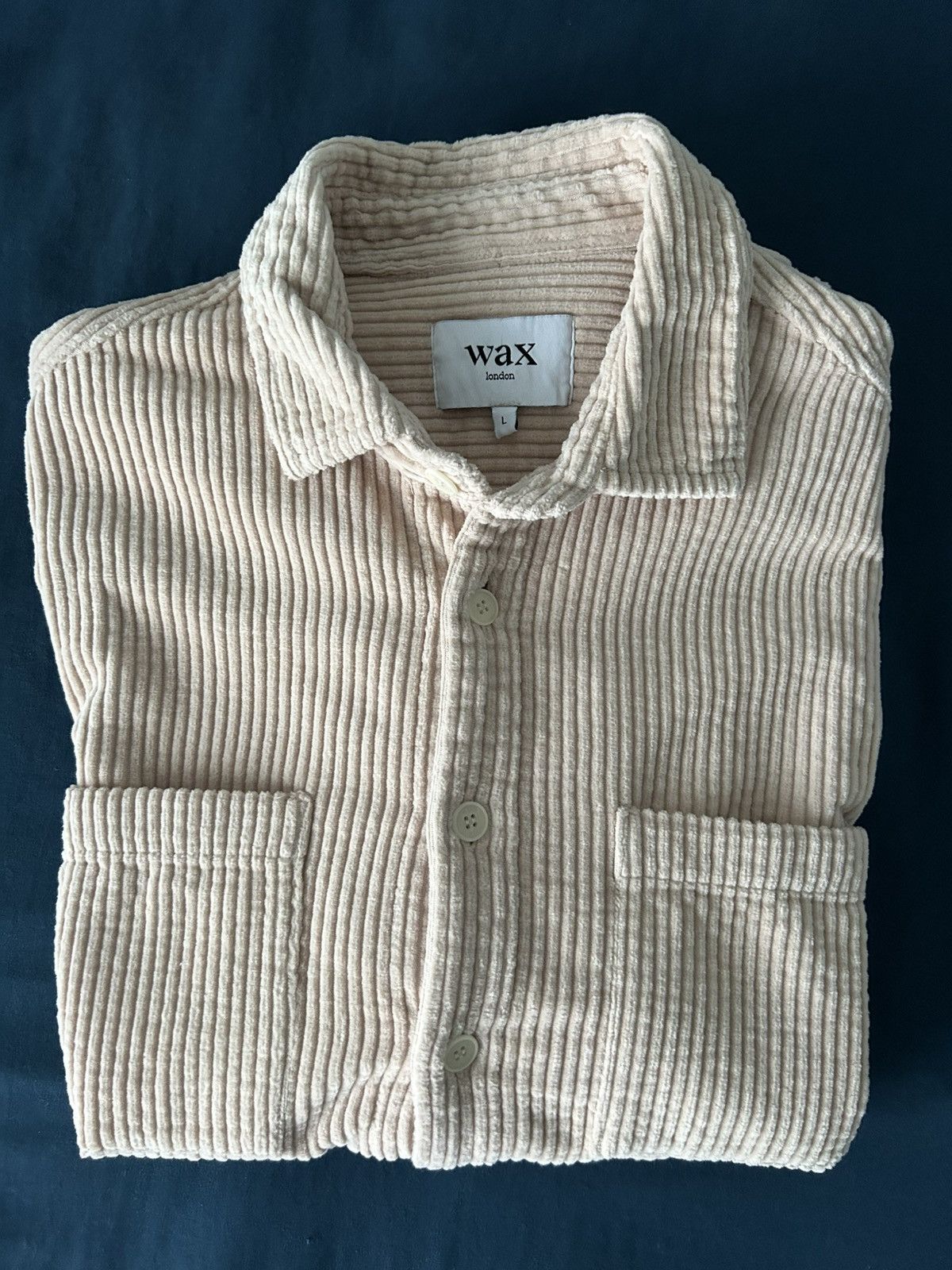 Wax London Wax London - Whiting Off-White Jumbo Cord Overshirt Size US L / EU 52-54 / 3 - 3 Thumbnail