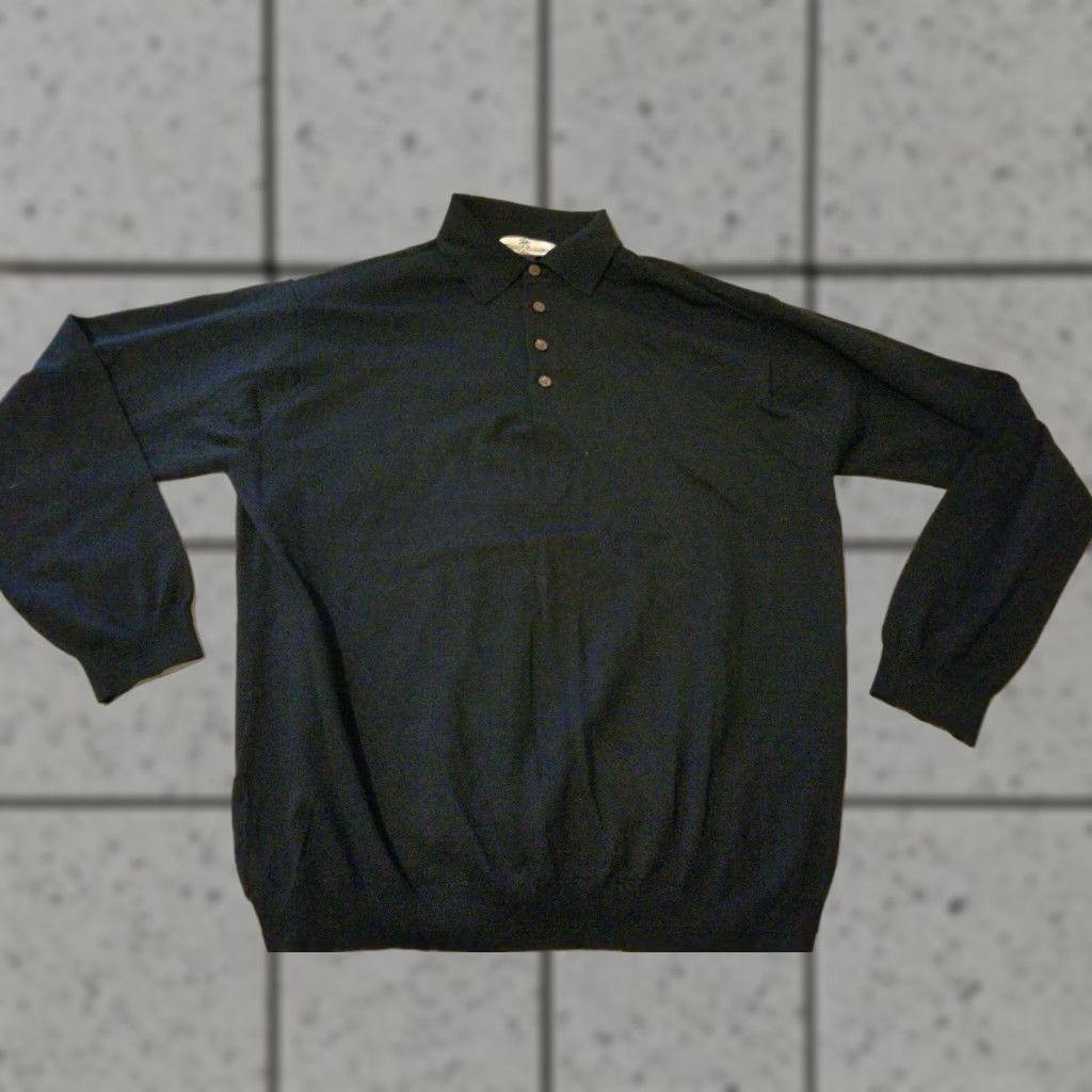 Tommy Bahama Tommy Bahama Silk Polo Sweater M Medium Black Mens Pullover Shirt Size US M / EU 48-50 / 2 - 1 Thumbnail