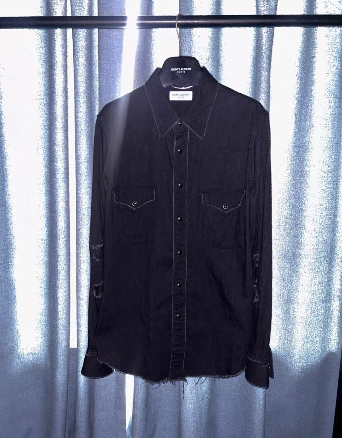 Saint Laurent Paris Saint Laurent Paris SS16 Runway Denim Shirt Sz.M Size US M / EU 48-50 / 2 - 2 Thumbnail