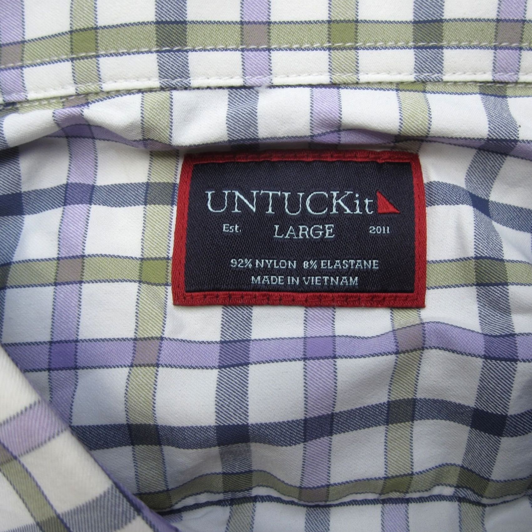 UNTUCKit UNTUCKit Shirt Mens L Purple Plaid Performance Button-Down Stretch Casual Shirt Size US L / EU 52-54 / 3 - 5 Thumbnail