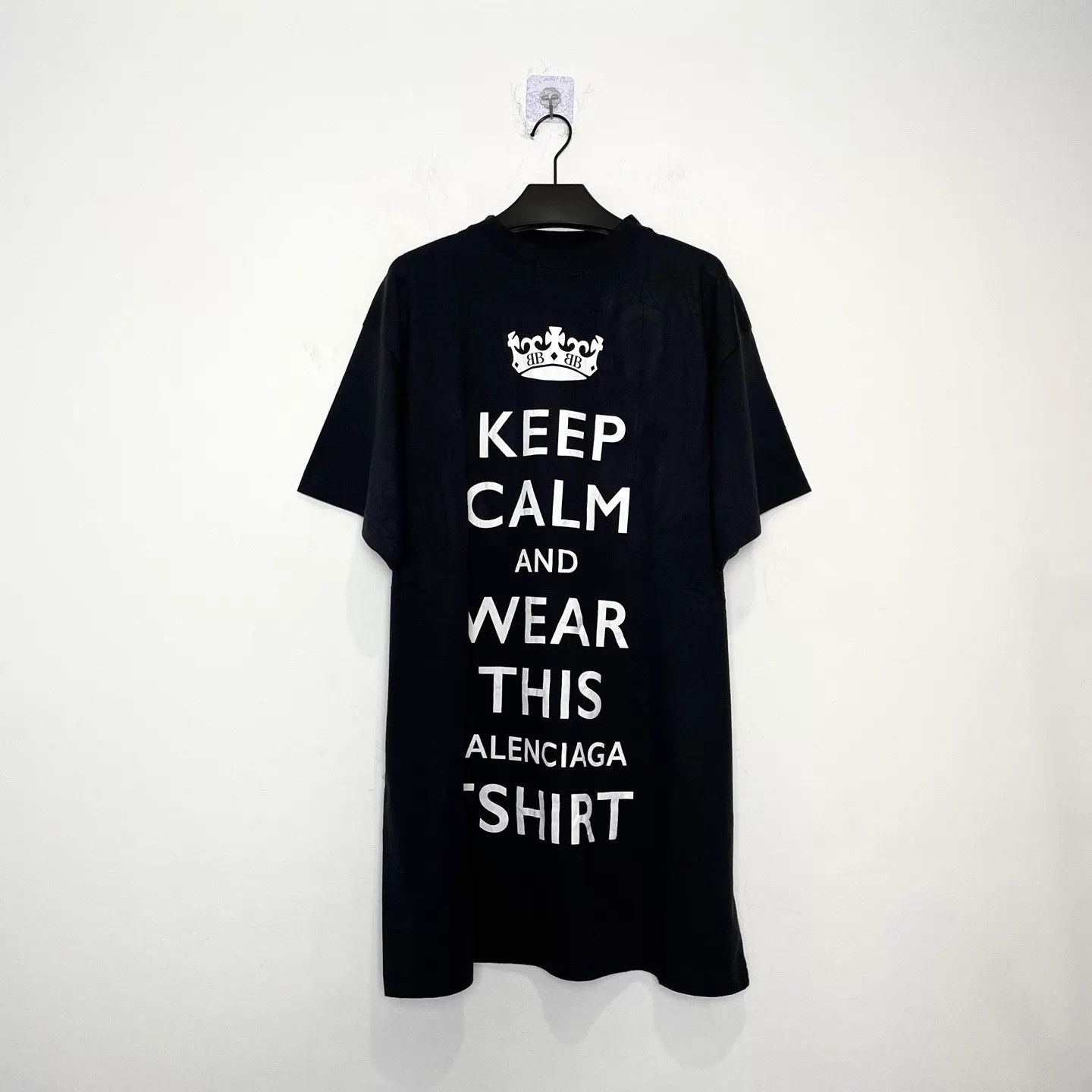 Balenciaga Balenciaga 2024 Keep Calm Black Short Sleeve Tee Size 1 Size S / US 4 / IT 40 - 1 Thumbnail