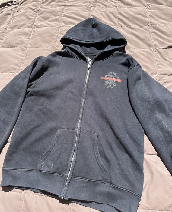 Vintage Vintage Chrome Hearts Thermal Dagger Zip-Up Hoodie | Grailed