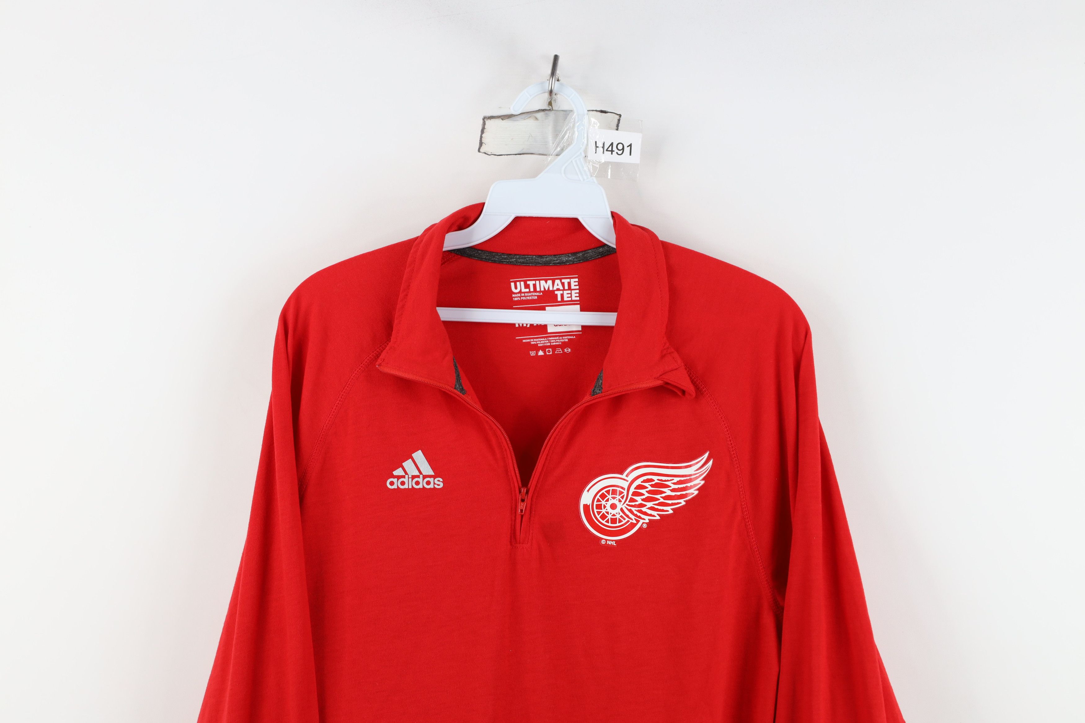 Adidas Adidas Red Wings Hockey Half Zip Pullover T-Shirt Red Size US M / EU 48-50 / 2 - 2 Thumbnail