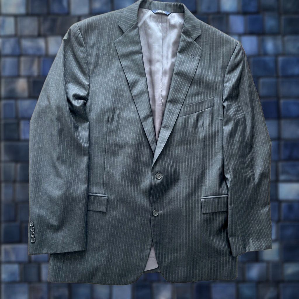 Brooks Brothers Brooks Brothers Sport Coat Gray 44L Wool Pinstripe Single-Breasted Two-Button Classic Dress Coat jacket Men Size US S / EU 44-46 / 1 - 1 Thumbnail
