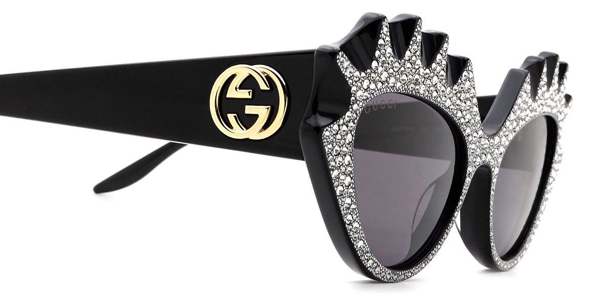 Designer × Gucci × Swarovski Gucci Cat Eye Swarovski Diamond Studded Designer Sunglasses Size ONE SIZE - 14 Thumbnail