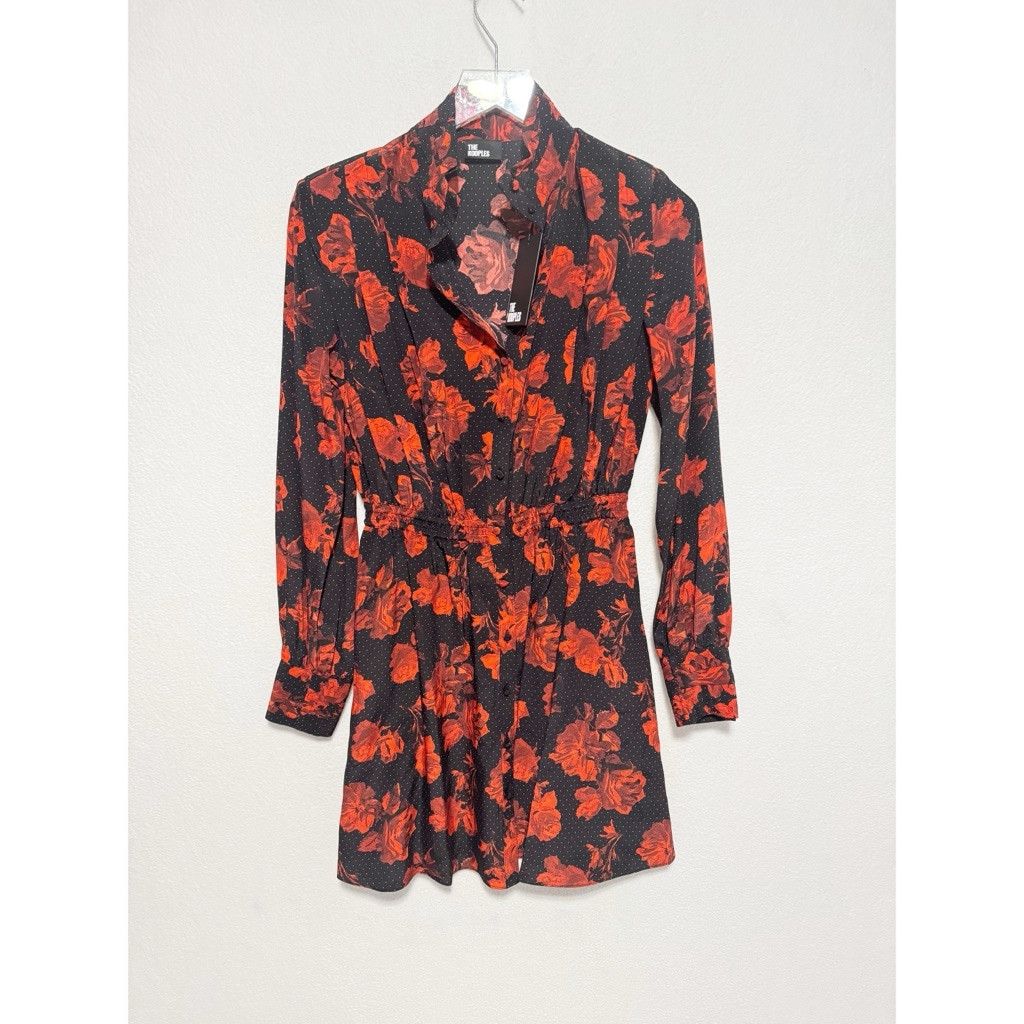 The Kooples NWT The Kooples Silk Red Floral Mini Dress - Size S Size S / US 4 / IT 40 - 3 Thumbnail