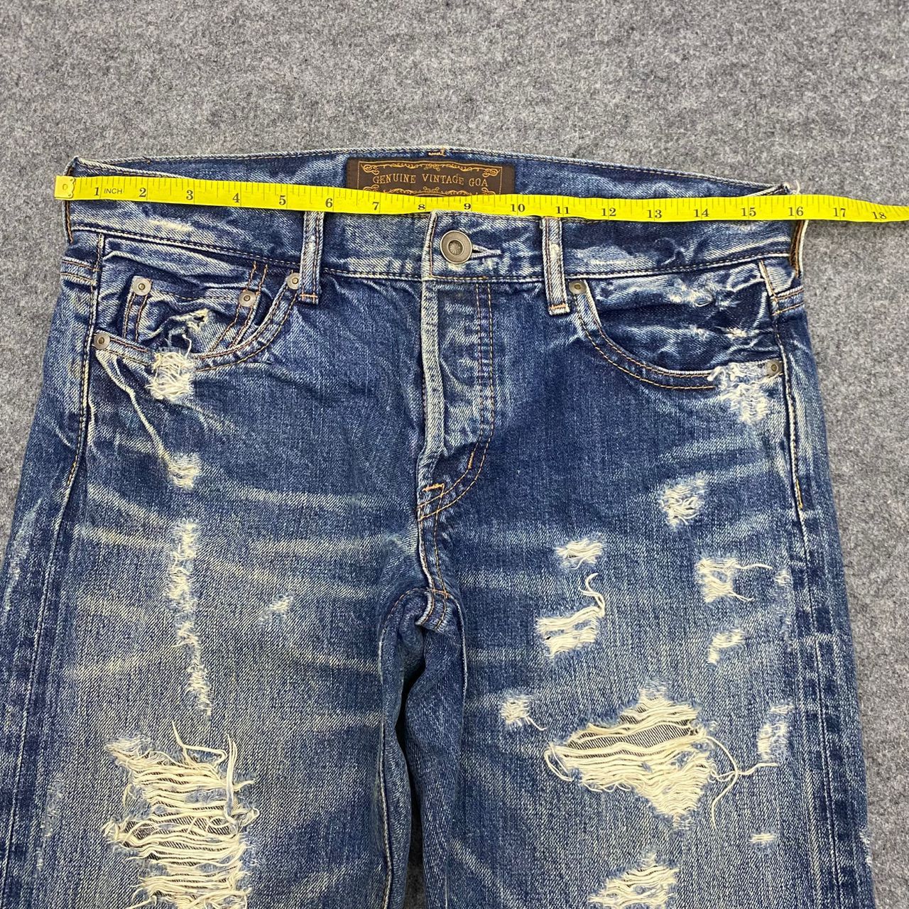 If Six Was Nine Genuine Vintage Goa Selvegde Distressed Denim Size US 32 / EU 48 - 4 Thumbnail