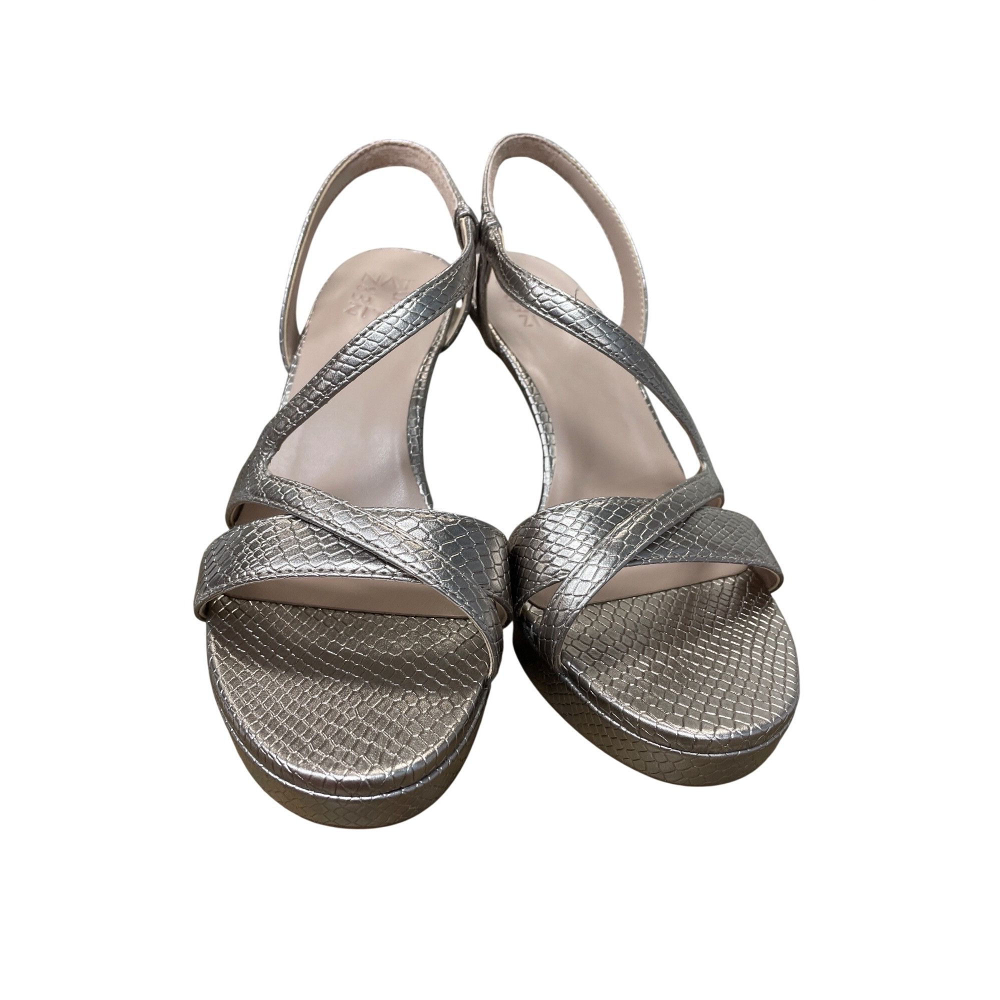 Other Naturalizer Abby Womans Silver diamond pattern Slingback hee Size US 9 / IT 39 - 15 Thumbnail
