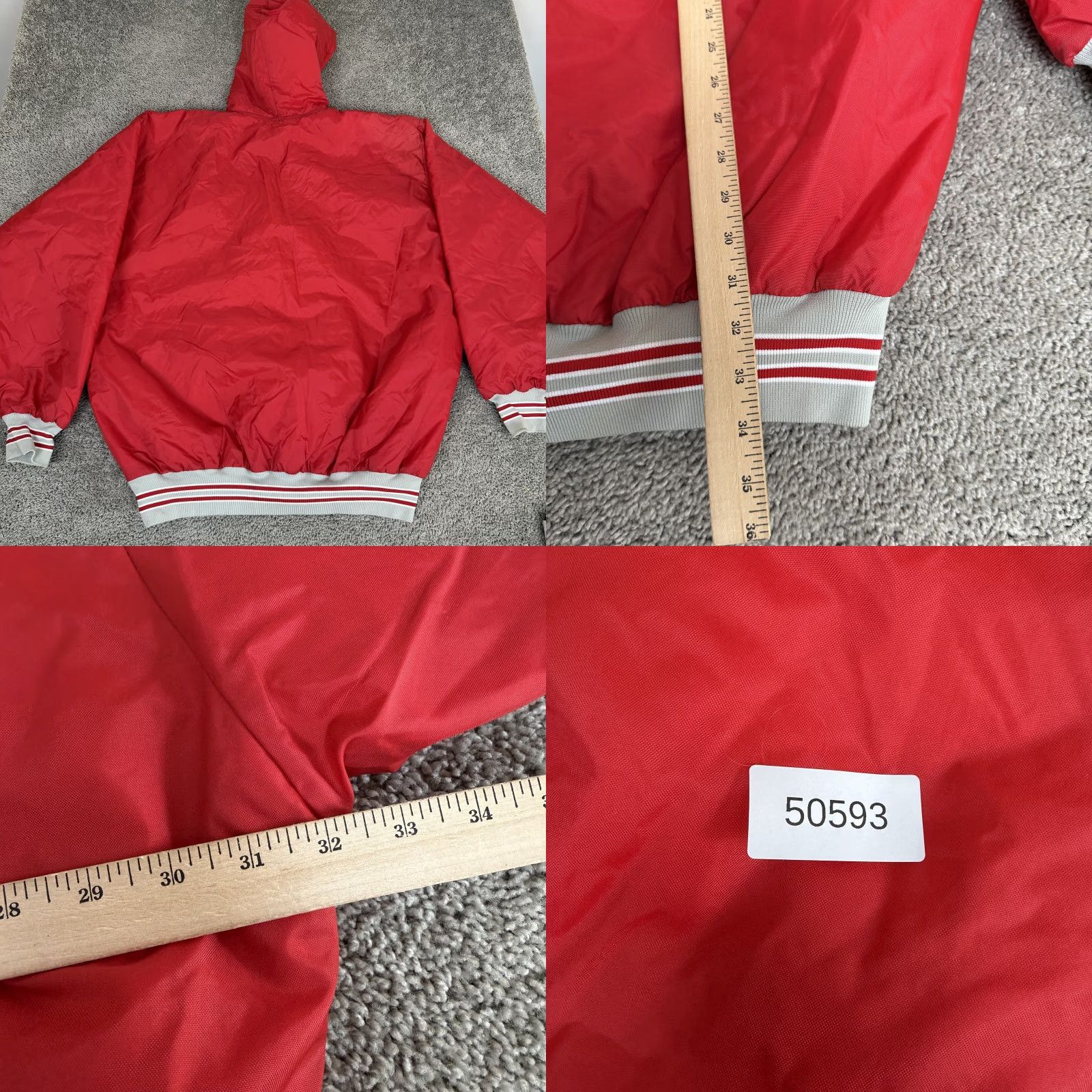 Vintage VTG New Lenox Jr Knights Hooded Jacket Mens 5XL Red Football Game Sportswear USA Size US XXL / EU 58 / 5 - 8 Thumbnail