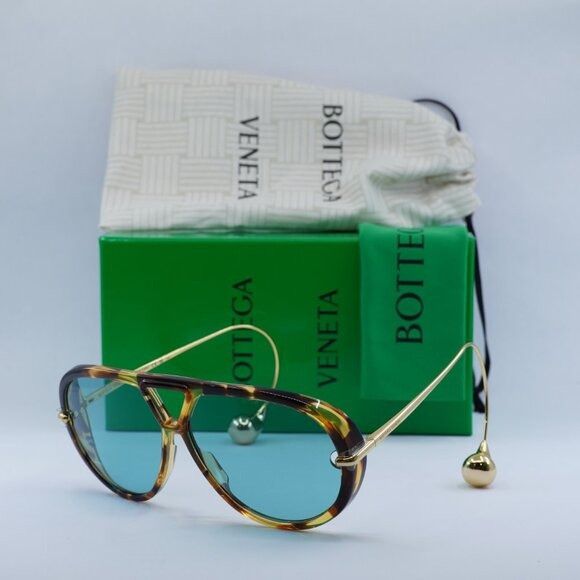Bottega Veneta Bottega Veneta BV1273S 007 Sunglasses Havana/Gold Geometric Size ONE SIZE - 1 Thumbnail