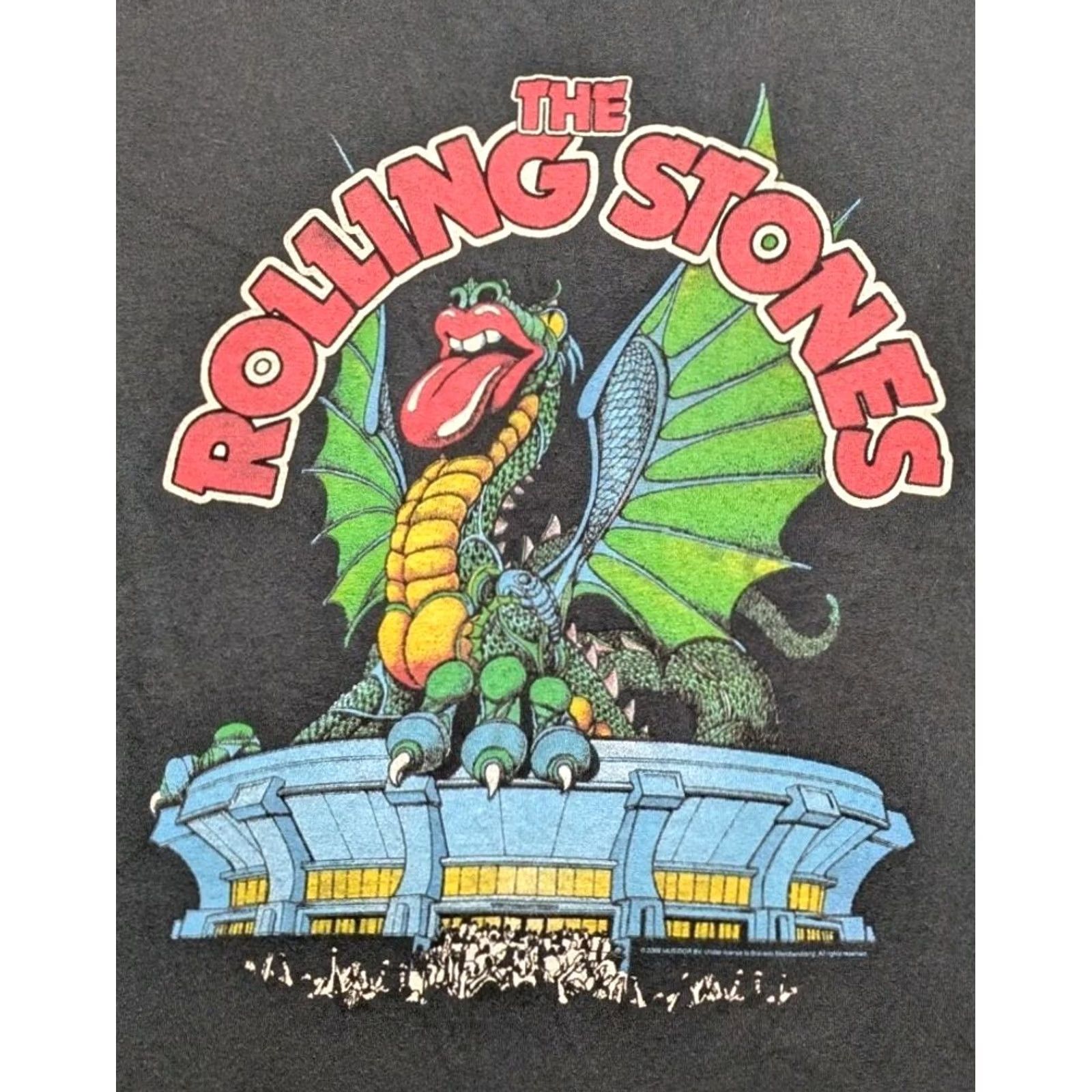 Hanes VINTAGE Rolling Stones Shirt Dragon 2009 Tour Rock And Roll Band Large Size US L / EU 52-54 / 3 - 2 Thumbnail