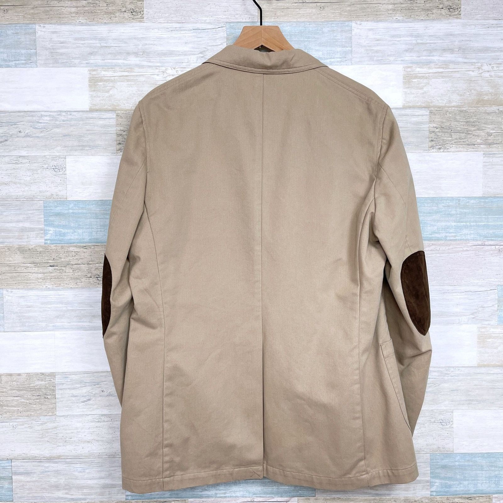 Lands' End Lands End Twill Sport Coat Beige Elbow Patches Mens 40R Size 40R - 7 Thumbnail