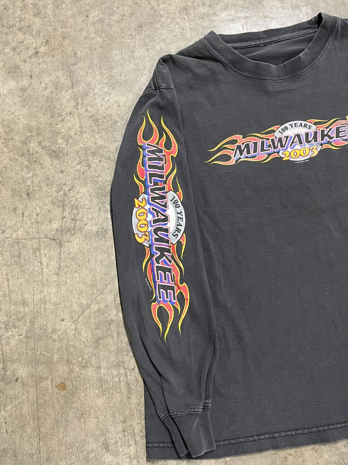 Harley Davidson × Vintage Y2k flame harley style biker longsleeve tee skater grunge Size US XL / EU 56 / 4 - 4 Thumbnail