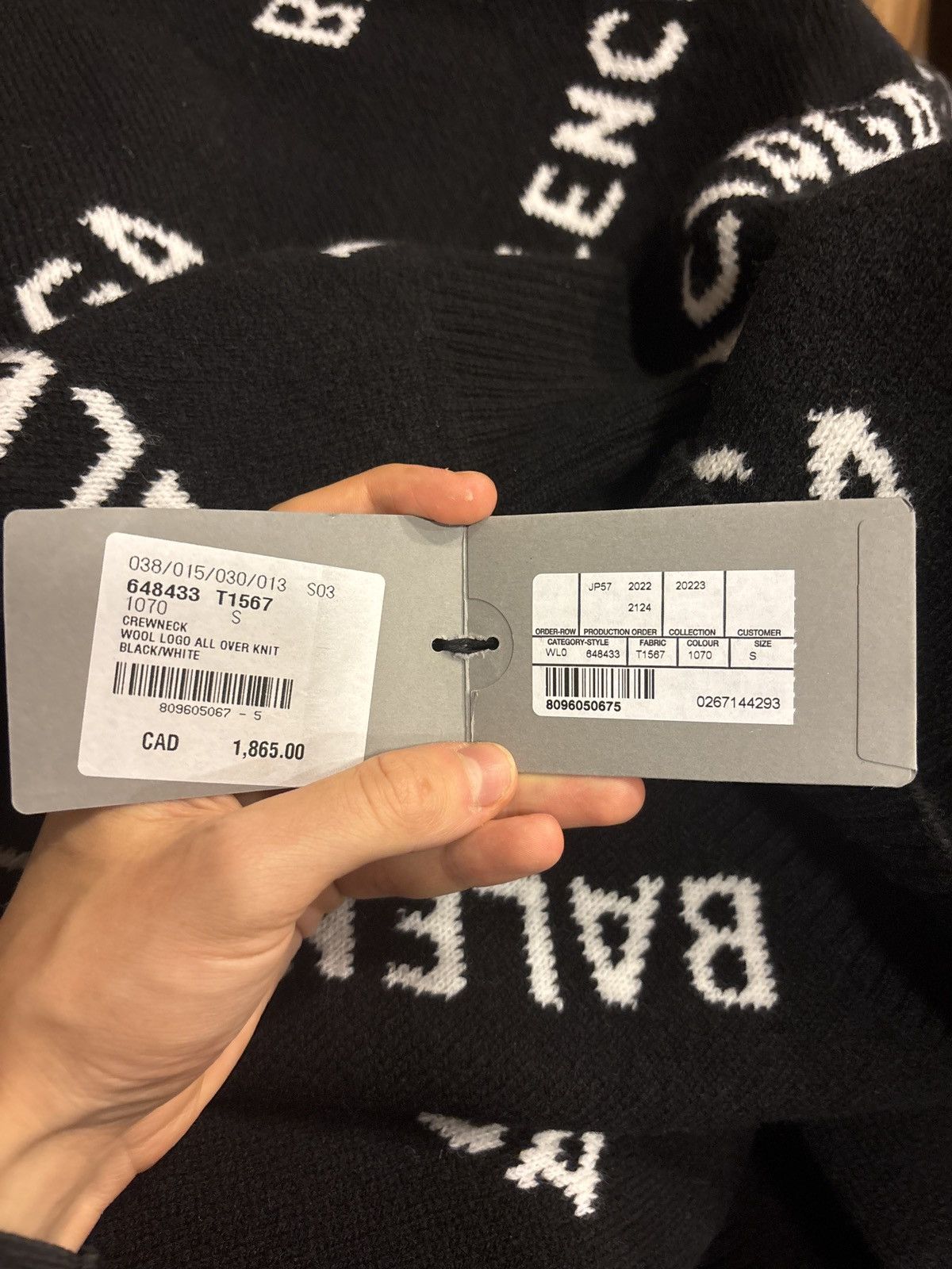 Balenciaga Balenciaga Black & White Wool All Over Sweater Size US M / EU 48-50 / 2 - 5 Thumbnail