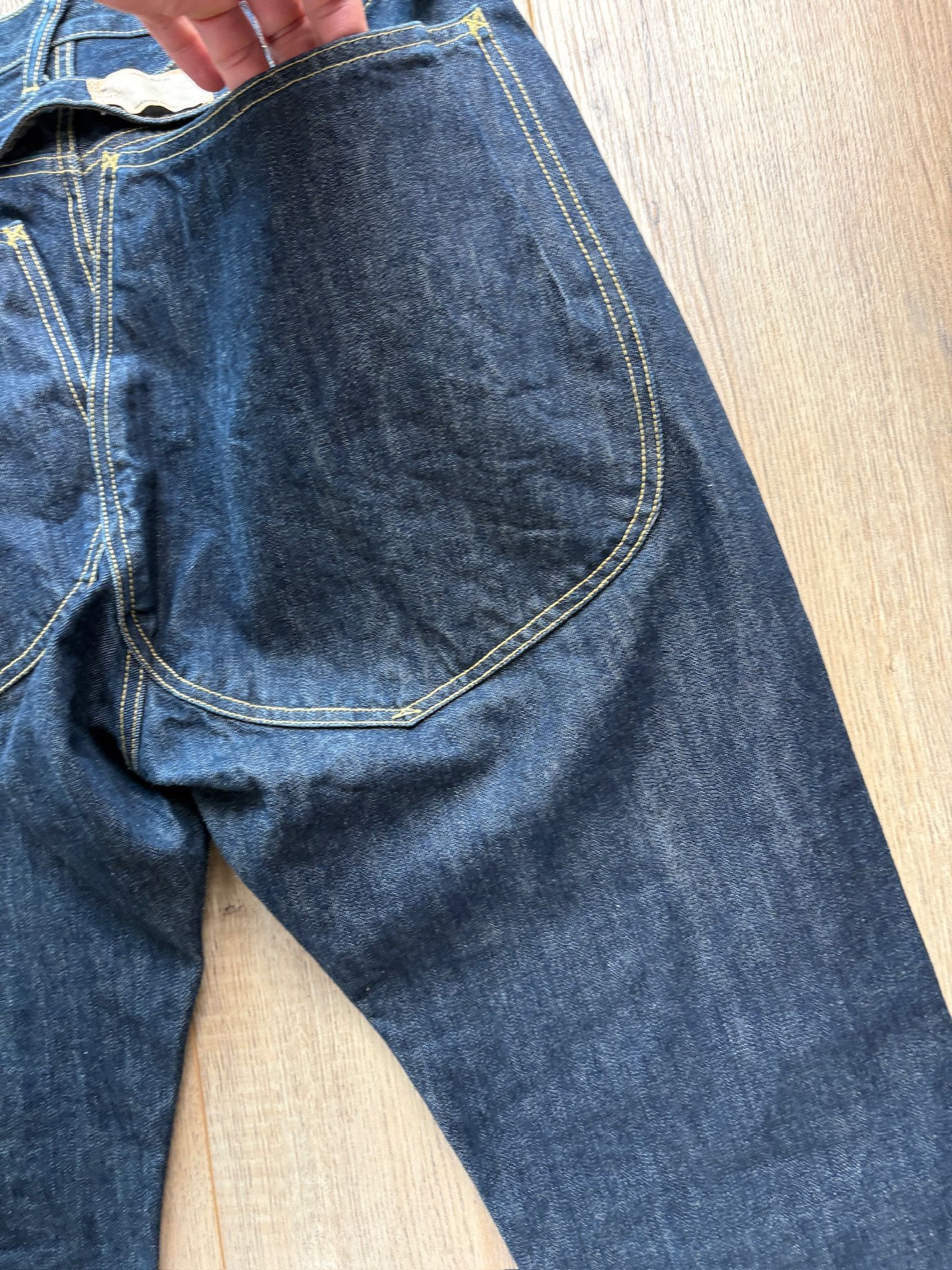 Kapital Denim Jeans Indigo Selvedge / Rope Detail Back Cinch