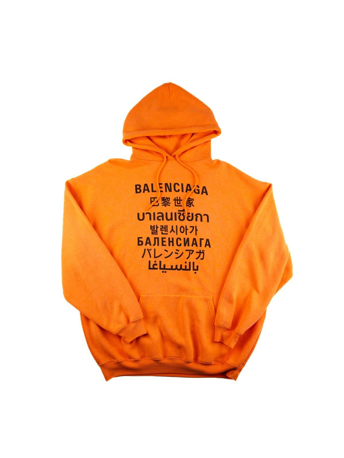 Balenciaga Balenciaga Orange Languages Hoodie Size US S / EU 44-46 / 1 - 1 Thumbnail