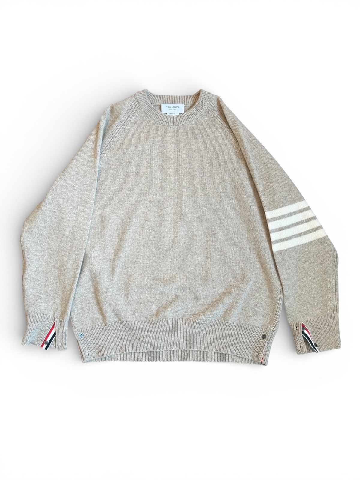 Thom Browne Thom Browne Beige Shetland Wool 4-Bar sz 5 Size US XXL / EU 58 / 5 - 1 Thumbnail