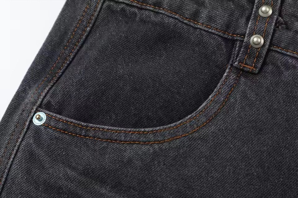 Other Washed Streetwear Wide Leg Straight Distressed Jeans Size US 32 / EU 48 - 3 Thumbnail