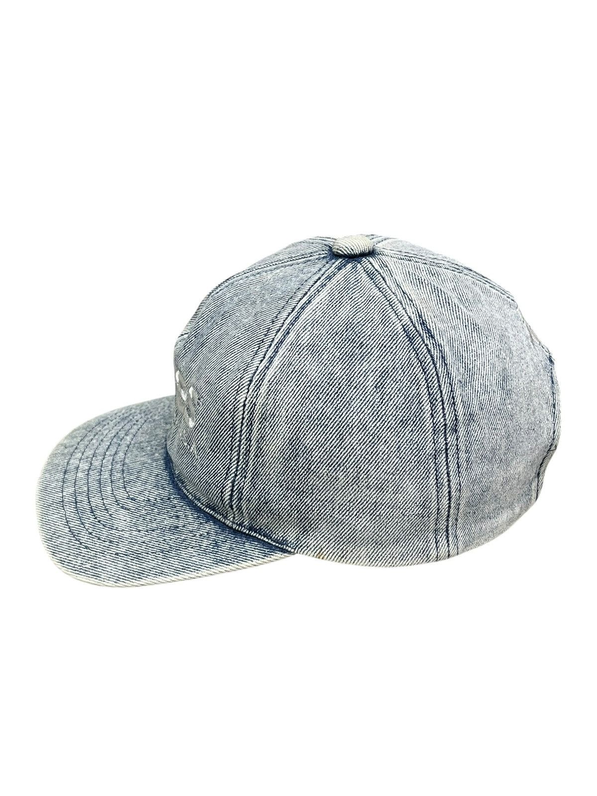 Hanes Vintage Hanes Acid Bleach Denim Strapback Cap 90s Size ONE SIZE - 4 Thumbnail