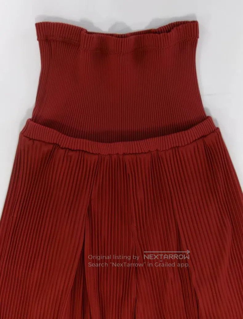 Issey Miyake Issey Miyake Red Wrinkle Cloth Long Pants Size 25" / US 0 / IT 36 - 3 Thumbnail