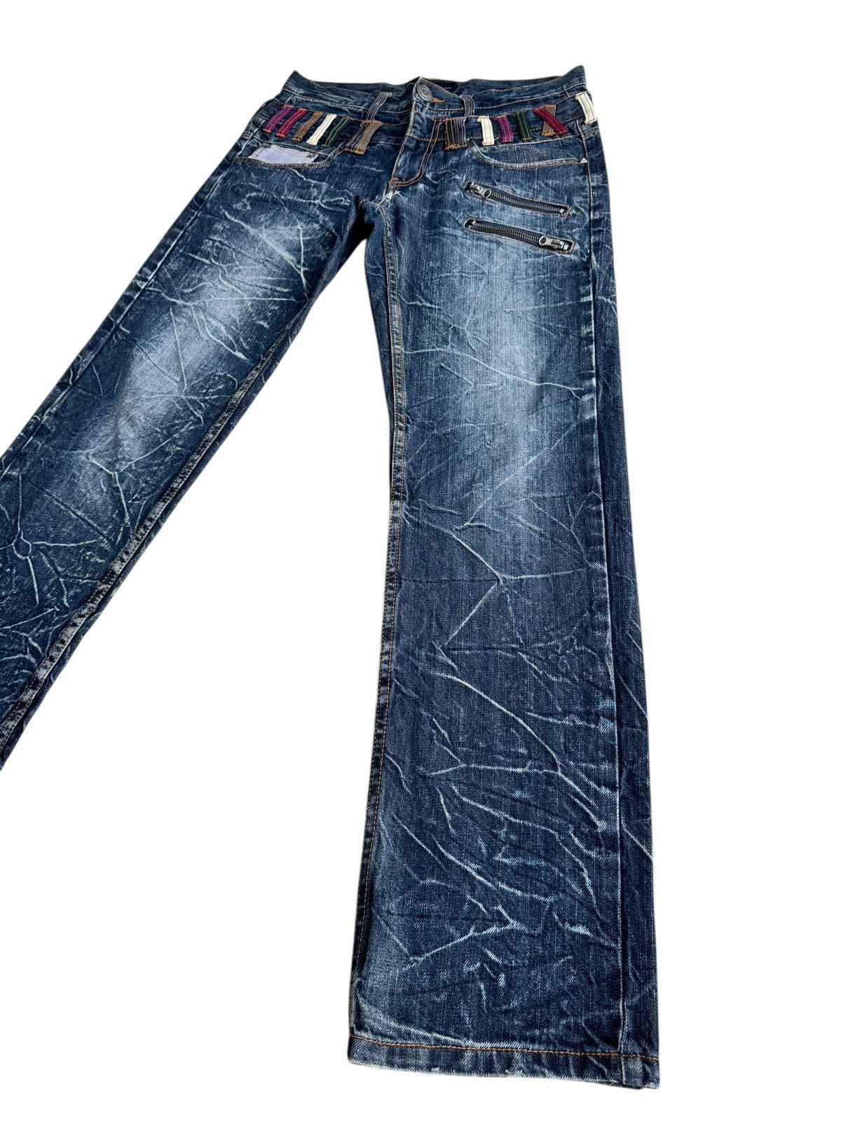 Japanese Brand 🔥Japanese Brand Nylaus Double Waist Distressed Denim Jeans Size US 32 / EU 48 - 3 Thumbnail