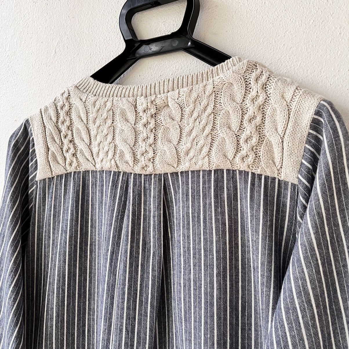 Beams Plus Beams Heart Hybrid Knit Panel Shirt Dress Cable Knit Stripe Size M / US 6-8 / IT 42-44 - 9 Thumbnail
