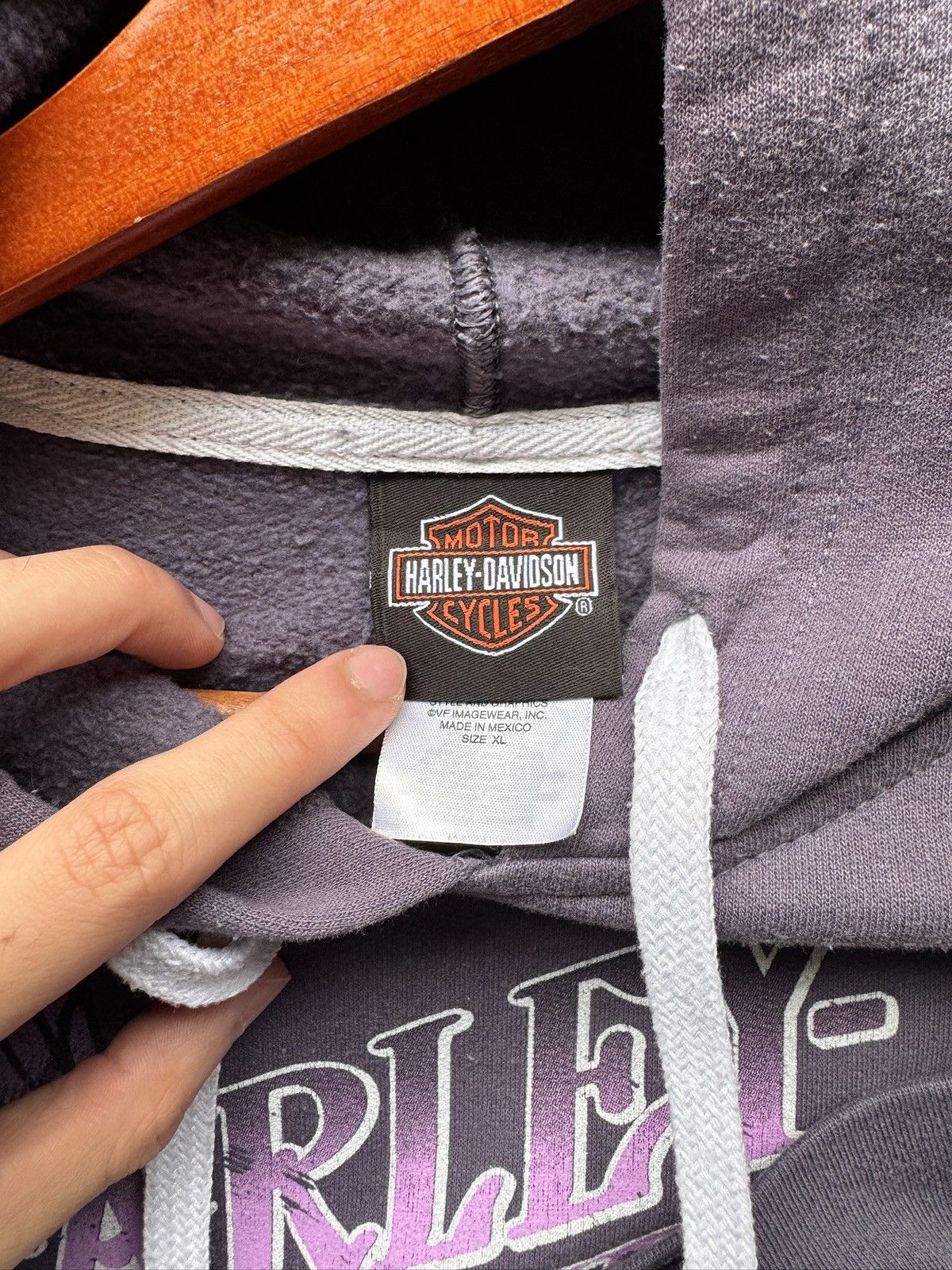 Harley Davidson × Japanese Brand Vintage Y2K Harley Davidson purple pullover baggy hoodie Size US XL / EU 56 / 4 - 5 Thumbnail
