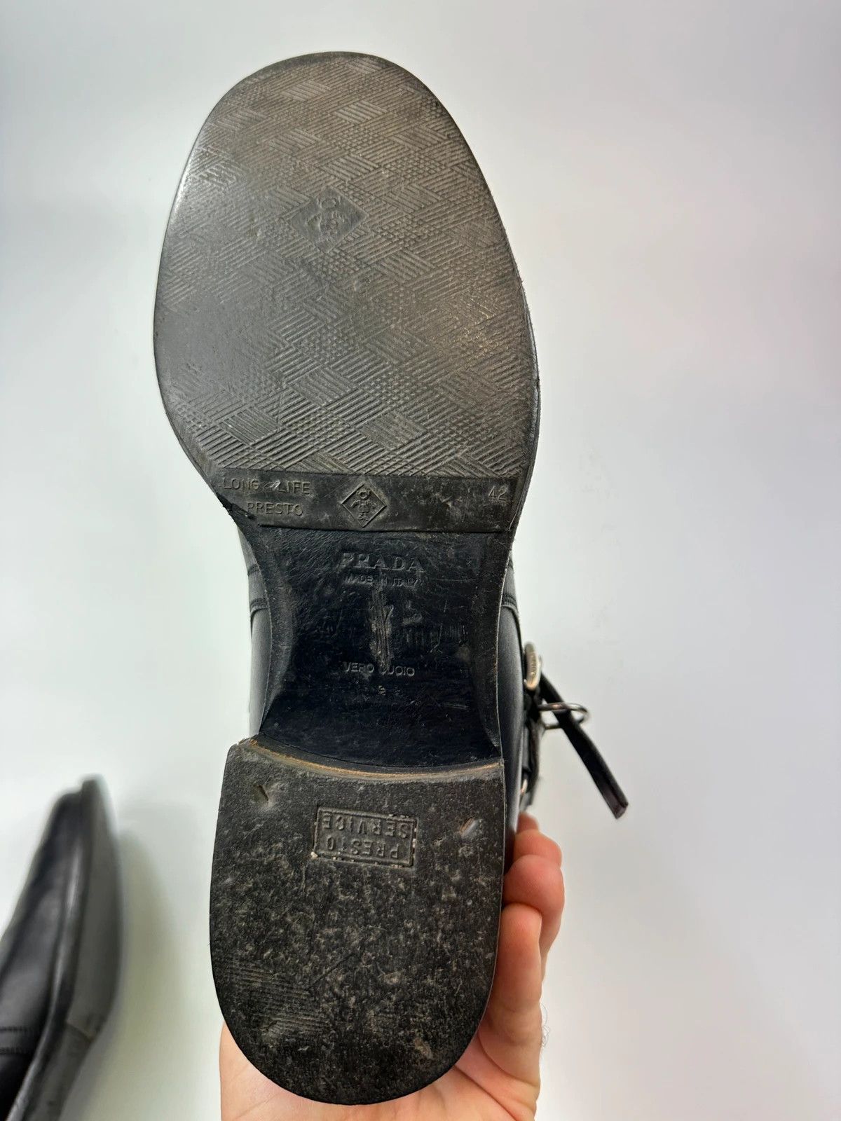Prada Prada Milano Early 00’s Black Leather High Belted Boots Size US 7 / IT 37 - 11 Thumbnail