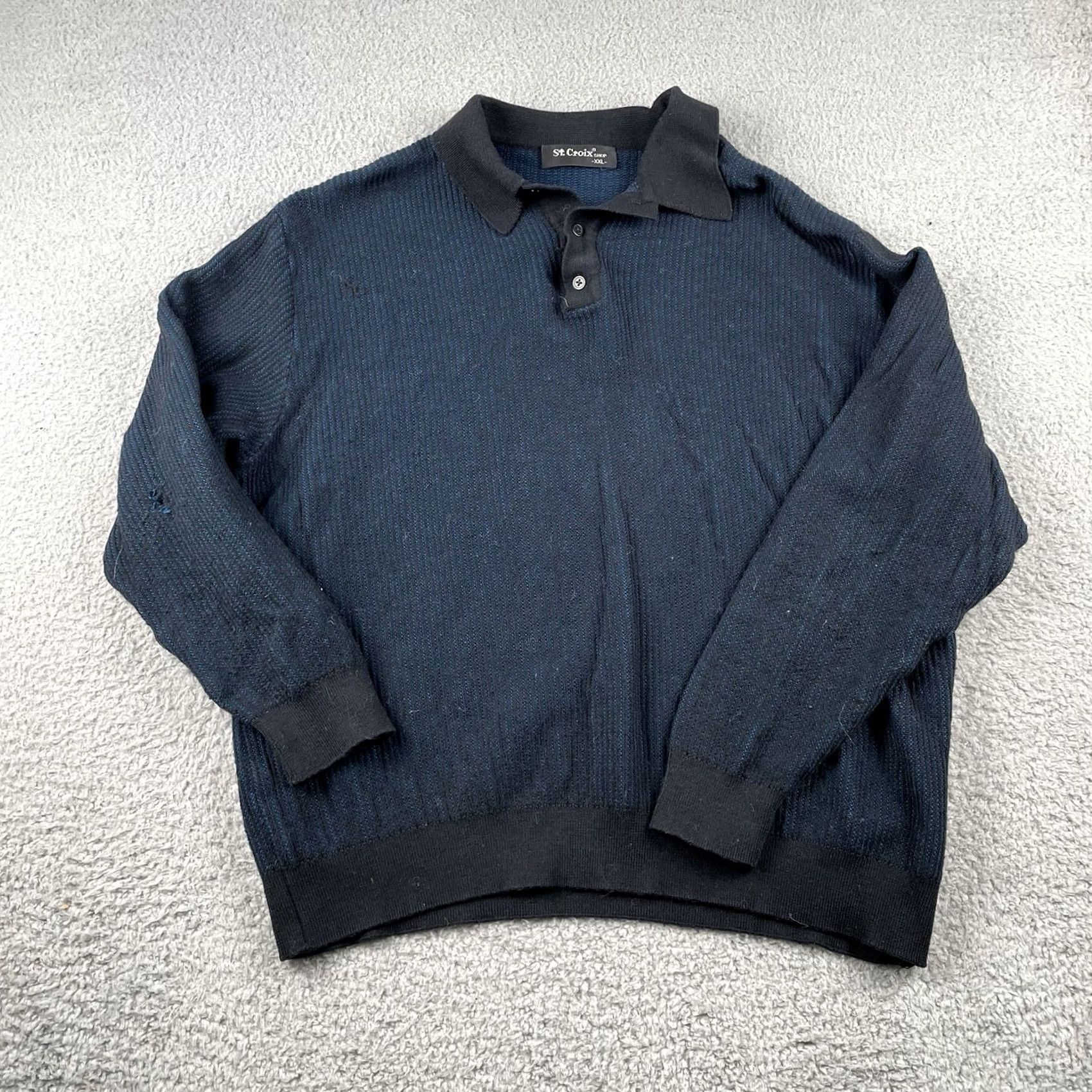 Vintage VINTAGE St. Croix Shirt Mens 2XL Blue Striped Pullover Sweater 90s USA Size US XXL / EU 58 / 5 - 5 Thumbnail