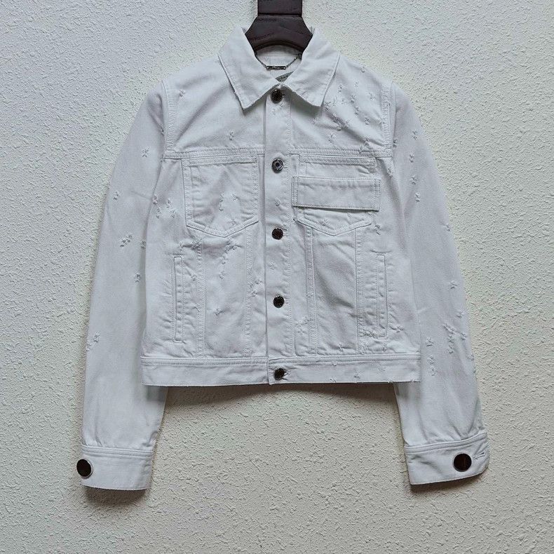 Givenchy Givenchy Distressed Denim Jacket White Size US M / EU 48-50 / 2 - 1 Thumbnail