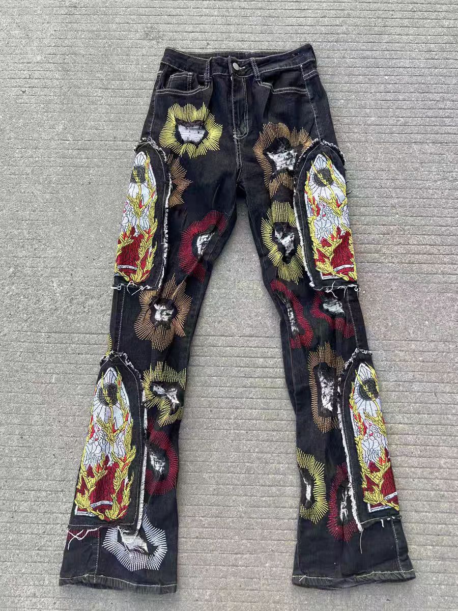 Designer × Vintage Washed street hip hop wide leg jeans Size US 30 / EU 46 - 3 Thumbnail