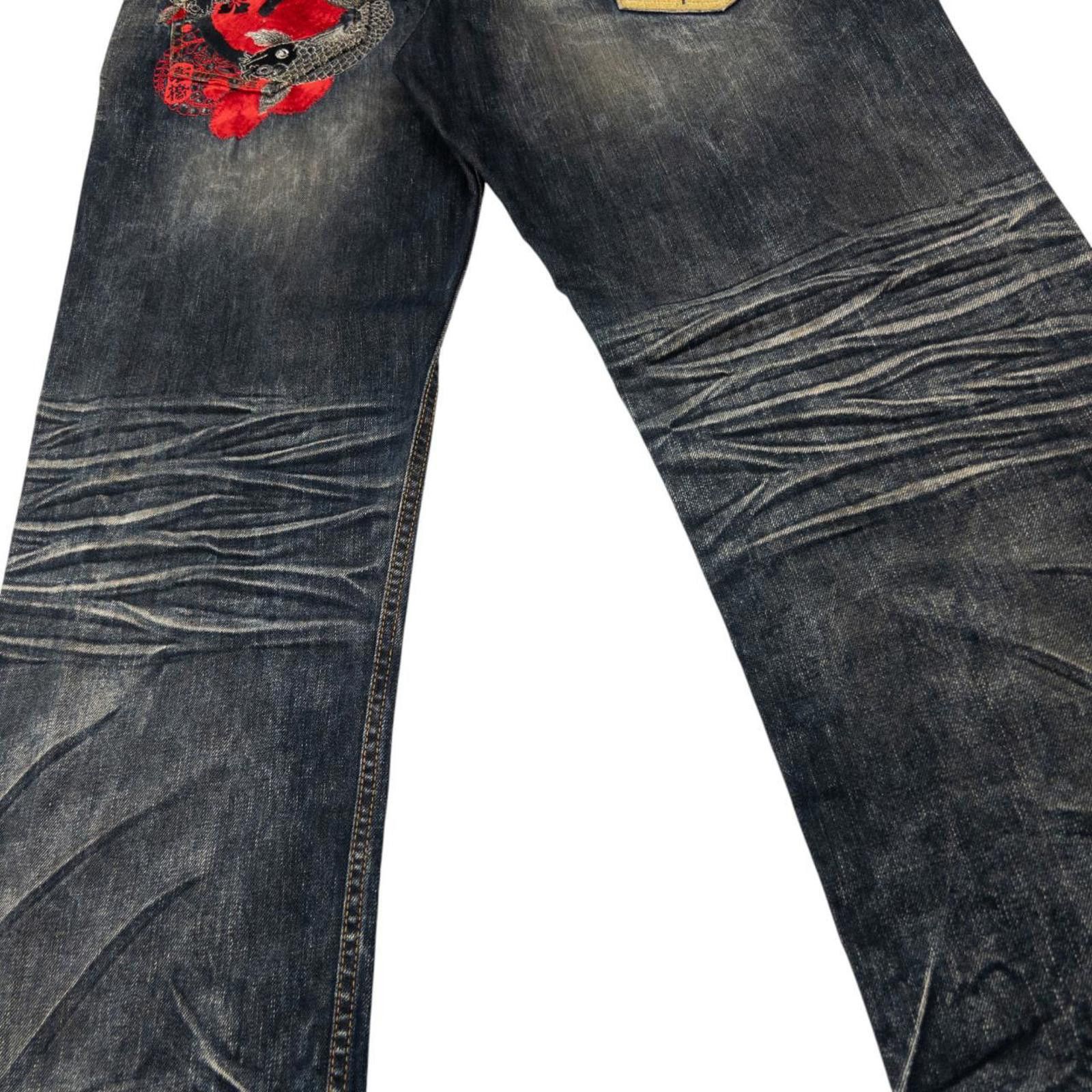 Other Vintage Big Train Embroidered Japanese Denim Jeans Size W35 Size US 35 - 7 Thumbnail