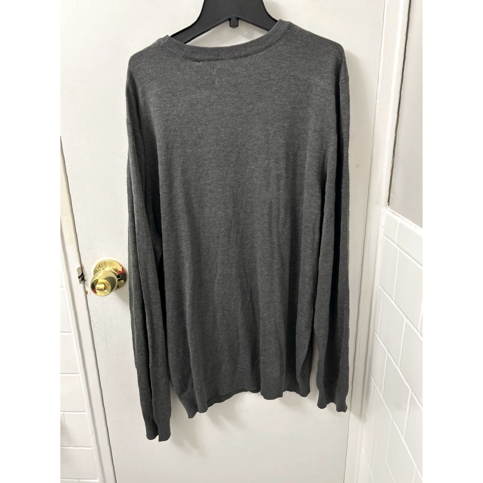 ASH Porter & Ash Sweater Mens 2XL Gray Pullover Crewneck L/S Lightweight Stretch Knit Designer Mens Regular Size 2XL Gray Crew Neck Solid Size US XXL / EU 58 / 5 - 7 Thumbnail