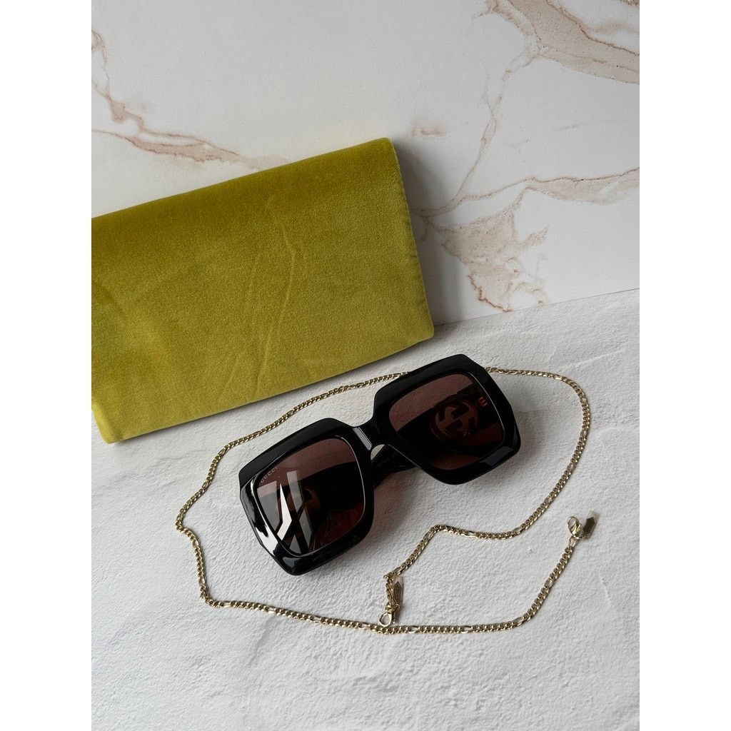 Gucci NEW Gucci GG1022S Black Chain Oversized Logo Sunglasses Size ONE SIZE - 3 Thumbnail
