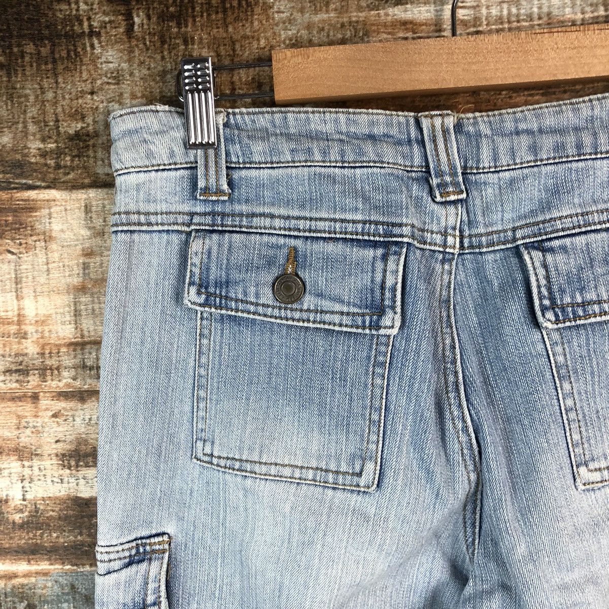 Japanese Brand Back Rush Blue Multipocket bootcut denim Jeans #A2430 Size 27" / US 4 / IT 40 - 16 Thumbnail