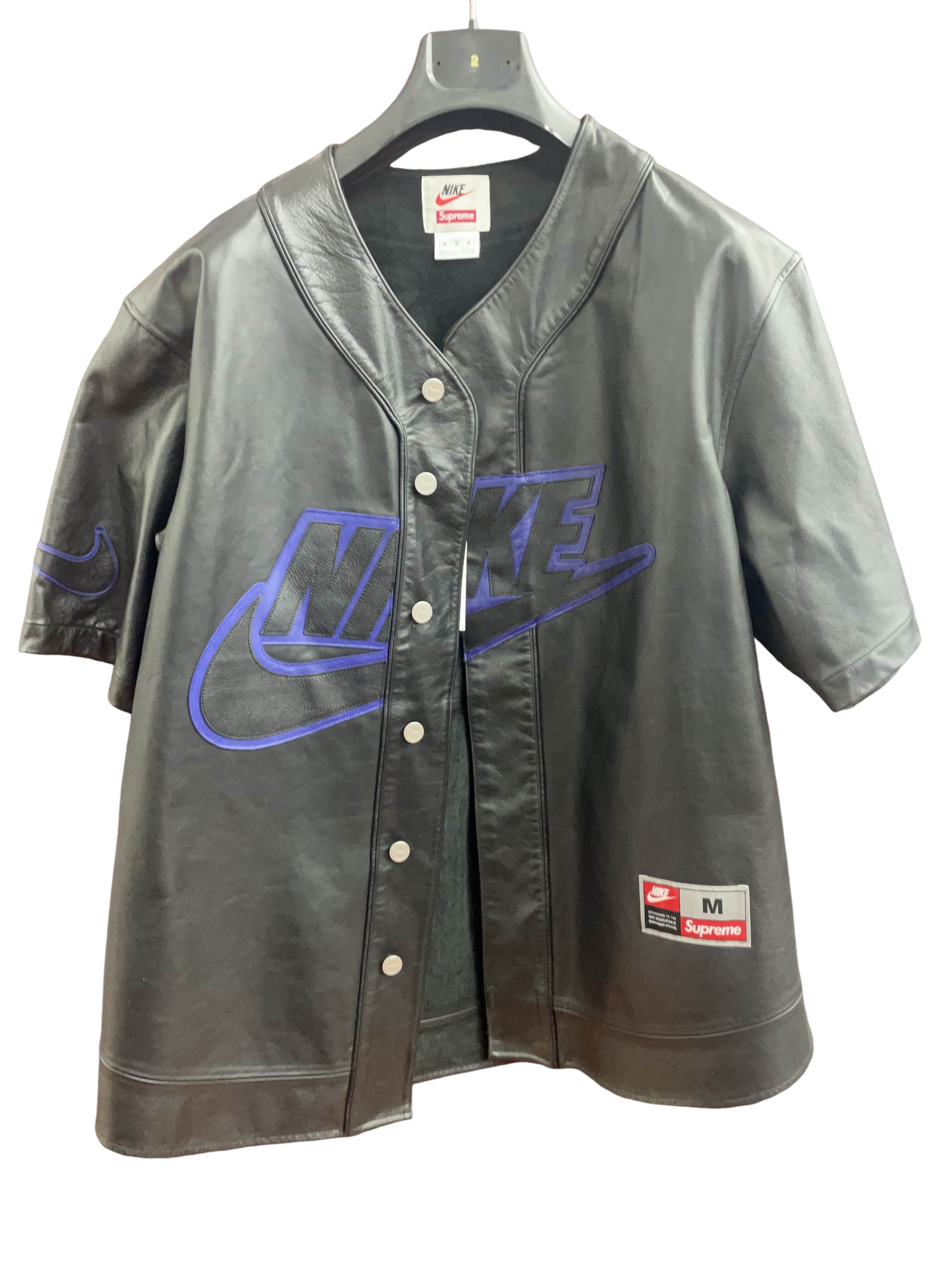 Nike × Supreme Supreme x Nike Leather Baseball Jersey | Grailed